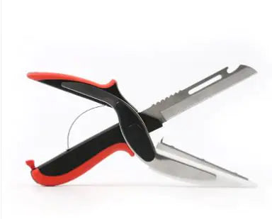 Stainless Steel Scissors & Cutting Board Knife 2-in-1